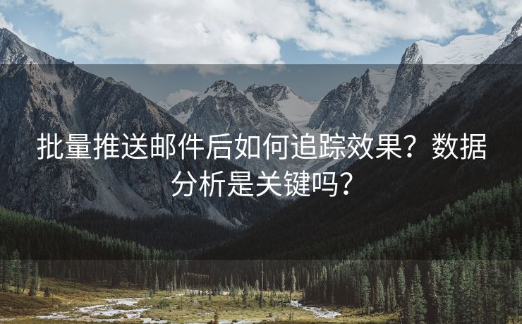 批量推送邮件后如何追踪效果？数据分析是关键吗？