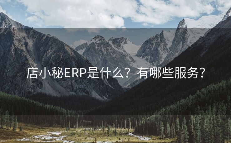 店小秘ERP是什么？有哪些服务？