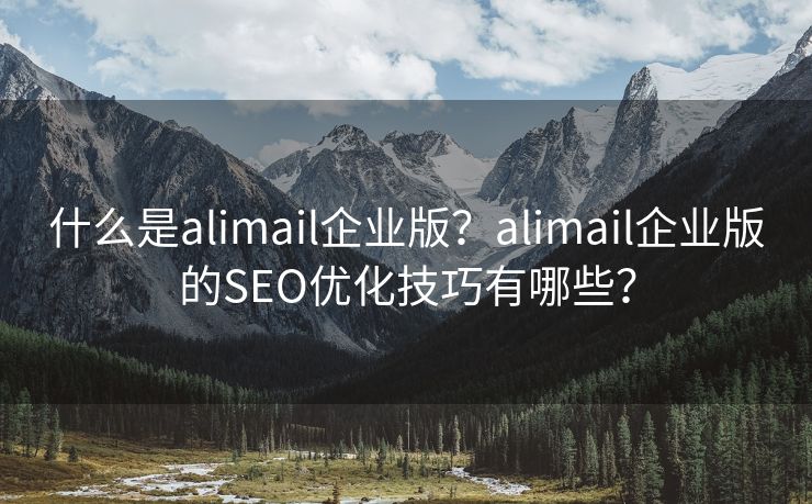 什么是alimail企业版？alimail企业版的SEO优化技巧有哪些？