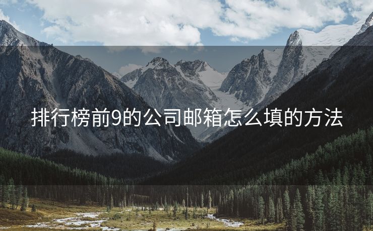 排行榜前9的公司邮箱怎么填的方法