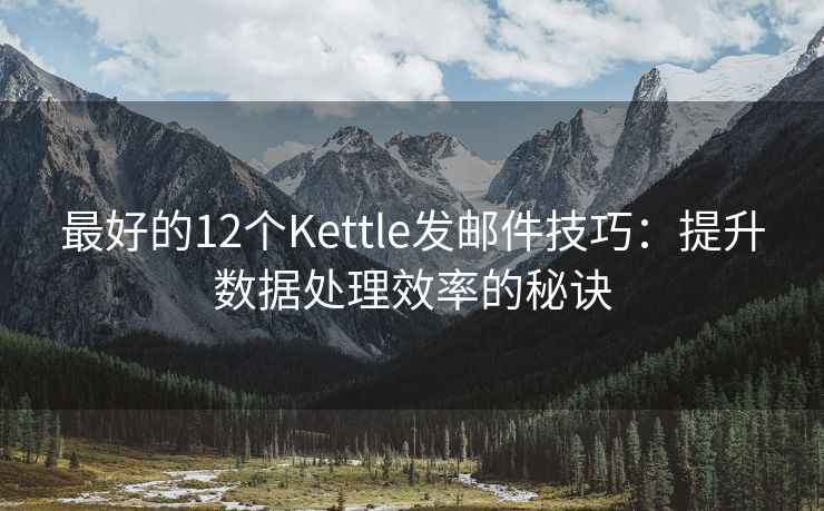 最好的12个Kettle发邮件技巧：提升数据处理效率的秘诀